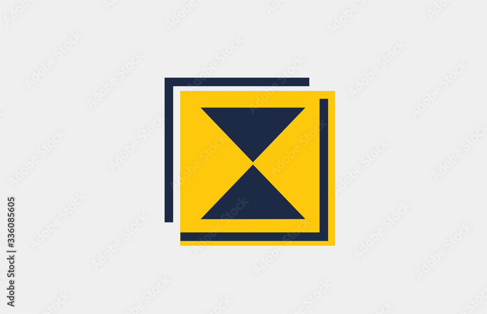 X yellow blue square alphabet letter logo icon design for business and company X yellow blue square alphabet letter logo icon design for business and company