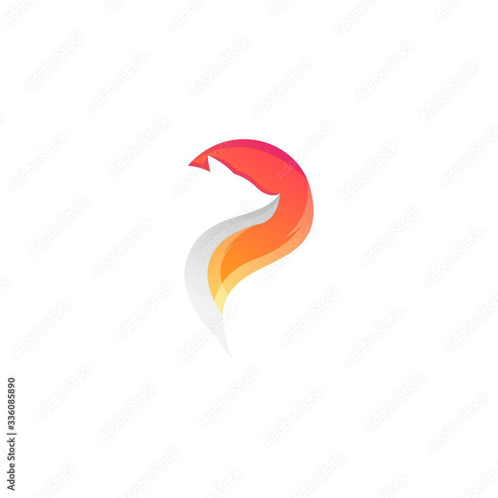 fox logo design vector abstract