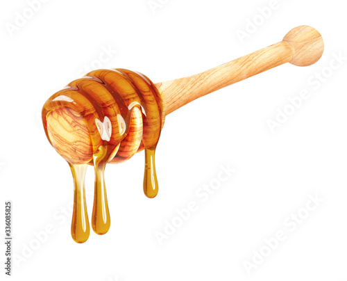 dripping honey isolated on a white background