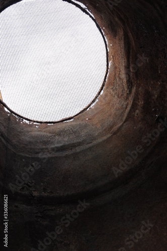 bottom view of the light at the end of the round hatch