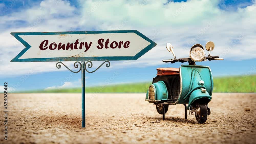 Street Sign the Way to Country Store Street Sign the Way to Country Store