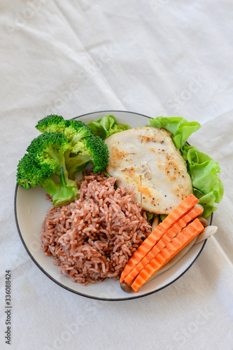 Chest Chicken clean food with vegetable
