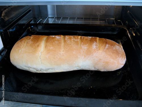 
homemade bread in an electric oven