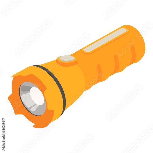 Flashlight icon. Isometric of flashlight vector icon for web design isolated on white background