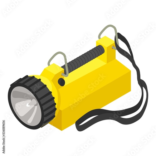 Rescue flashlight icon. Isometric of rescue flashlight vector icon for web design isolated on white background