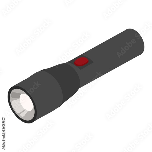 Police flashlight icon. Isometric of police flashlight vector icon for web design isolated on white background