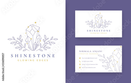 Floral with jewelry minimal logo design with business card
