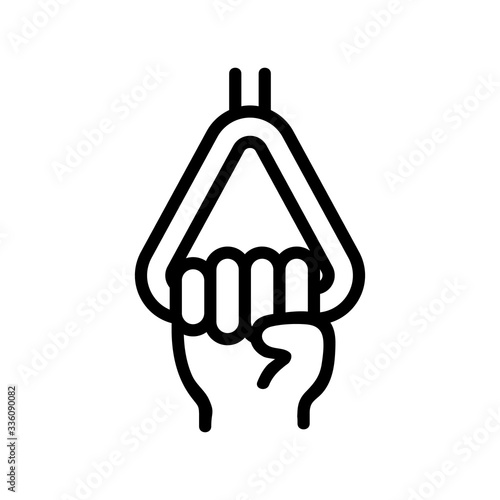 hold on to the handrail icon vector. hold on to the handrail sign. isolated contour symbol illustration