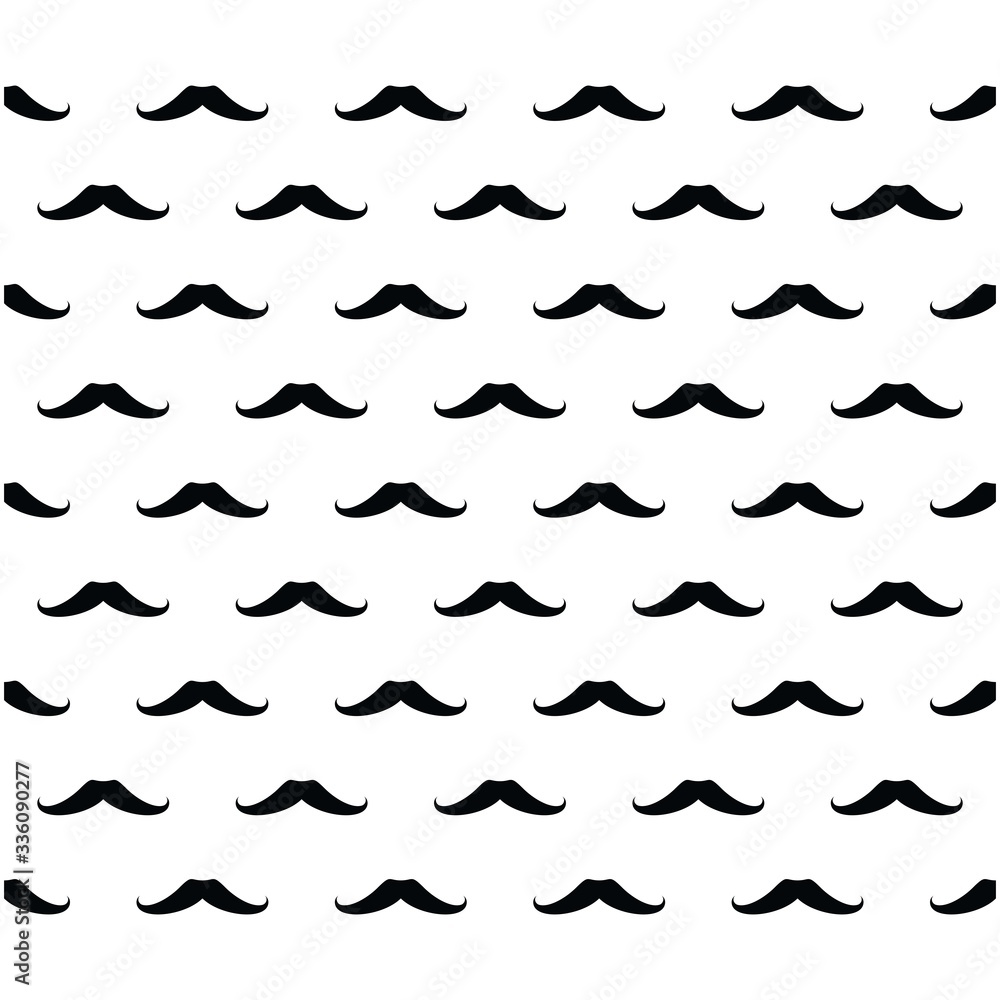 Seamless Pattern Mustache Isolated on White Background, Mustache Wallpaper. Seamless Pattern Mustache Isolated on White Background, Mustache Wallpaper.