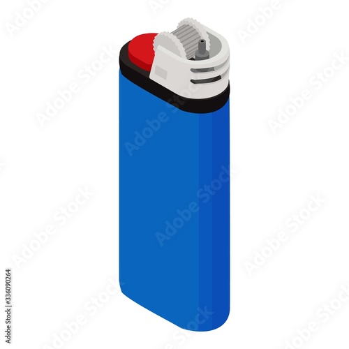 Portable lighter icon. Isometric of portable lighter vector icon for web design isolated on white background