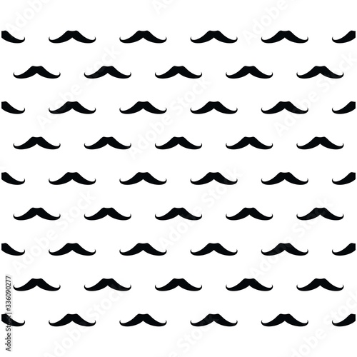 Seamless Pattern Mustache Isolated on White Background  Mustache Wallpaper.