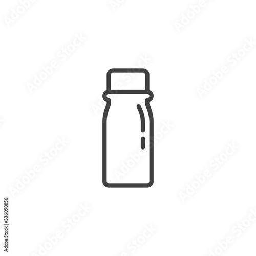 Plastic yogurt bottle line icon. linear style sign for mobile concept and web design. Milk bottle outline vector icon. Symbol, logo illustration. Vector graphics