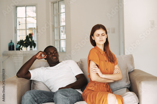 young couple watching tv