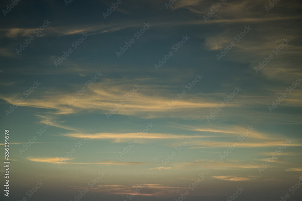 Sky background. Blue hour during sunset. Colorful sky in twilight. Bali, Indonesia