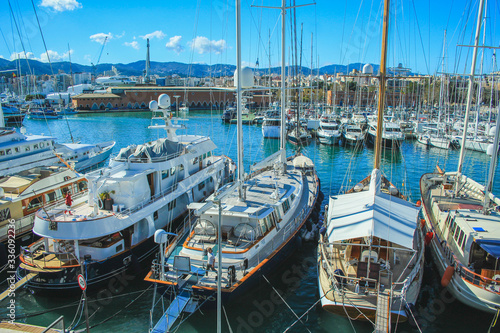 Port de Palma - boats in the harbour of Palma de Mallorca, Spain © Joppi