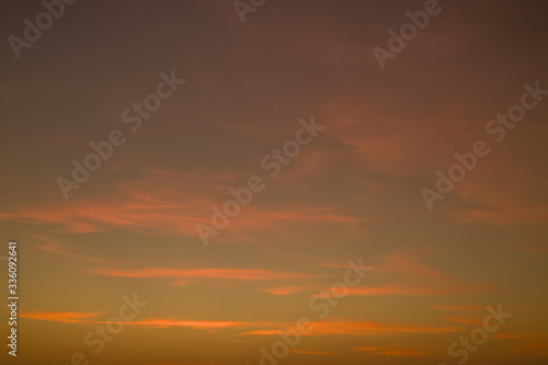 Sky background. Sky with pink and orange colors. Dramatic sunset. Bali, Indonesia © Olga