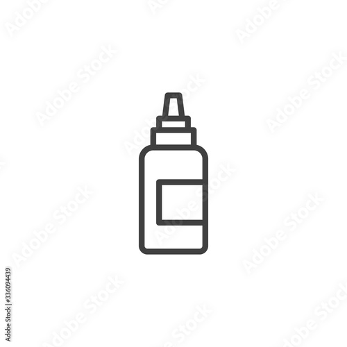 Mustard Bottle line icon. linear style sign for mobile concept and web design. Mayo squeeze bottle outline vector icon. Symbol, logo illustration. Vector graphics
