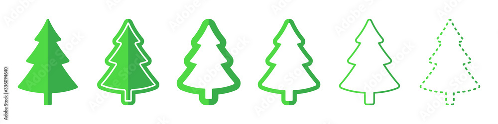 Fototapeta premium Christmas tree vector icons. Vector illustration.