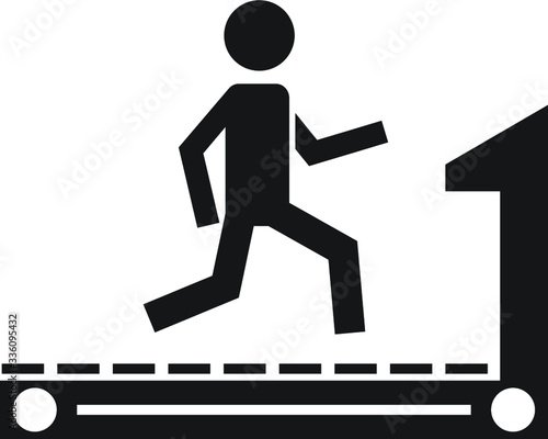 Person running on treadmill gym exercise vector icon