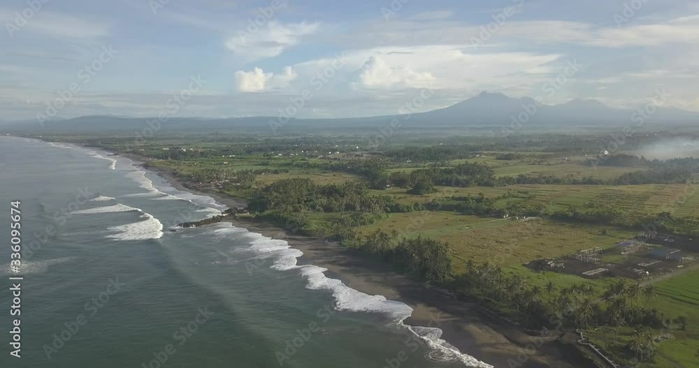 Aerial view of Kedungu beach at morning time.Bali.Indonesia Aerial view of Kedungu beach at morning time.Bali.Indonesia