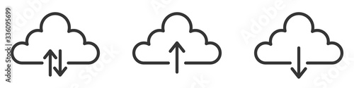 Download cloud icons set. Vector illustration.