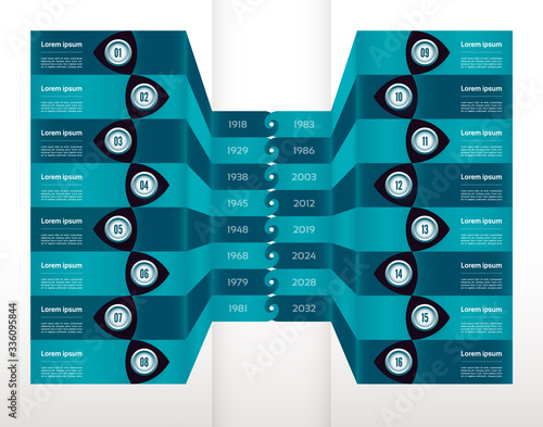 Vector progress background. Template for diagram, graph, presentation and chart. Business concept with 16 options, parts, steps or processes. Abstract background. eps 10