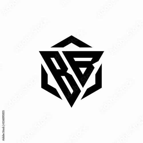 BB Logo monogram with triangle and hexagon modern design template