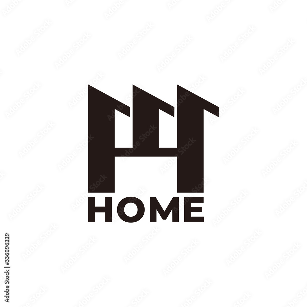 abstract letter h home silhouette symbol logo vector