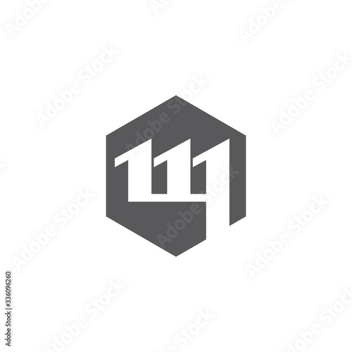 letter mq abstract hexagonal geometric symbol logo vector