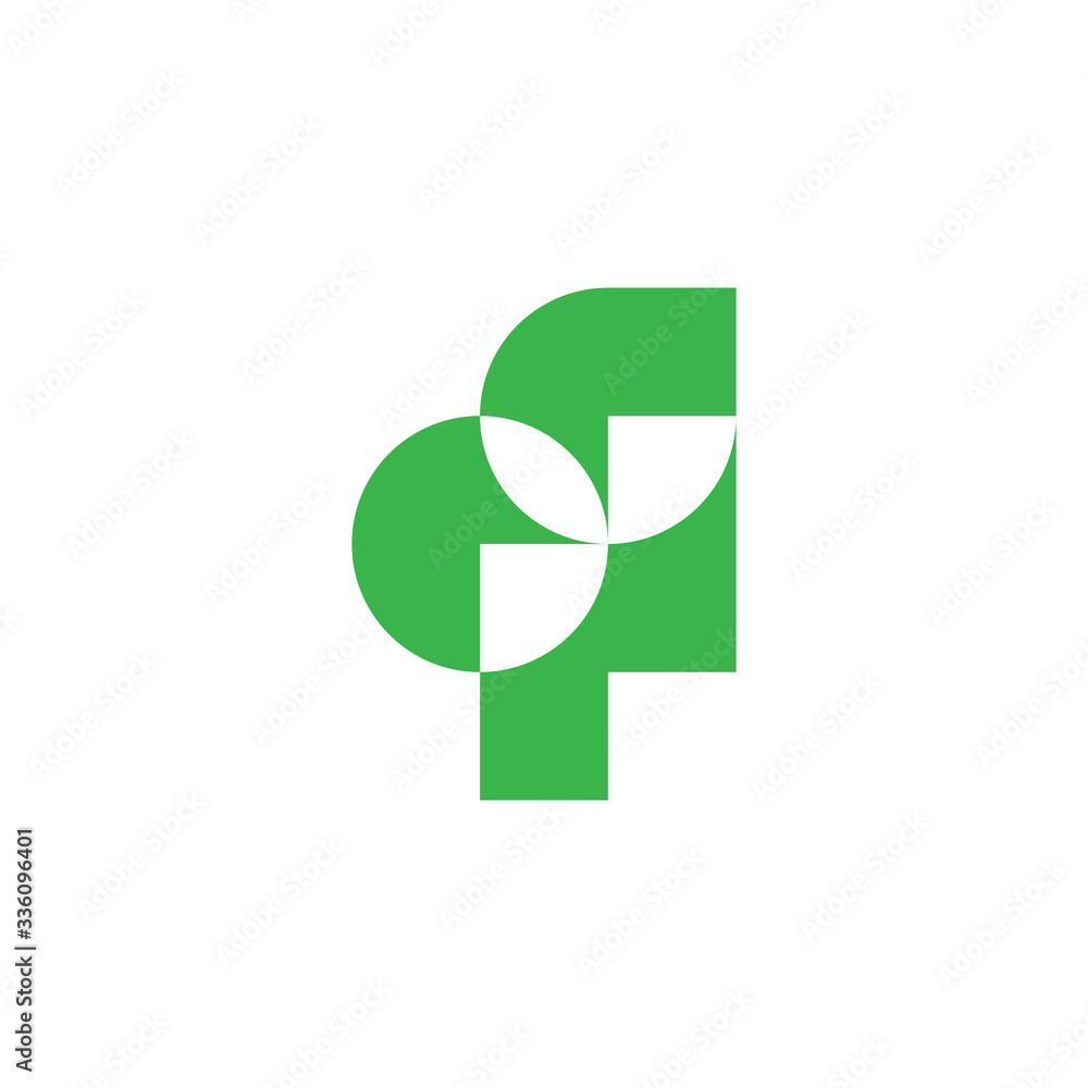 letter qq simple geometric green leaf logo vector letter qq simple geometric green leaf logo vector
