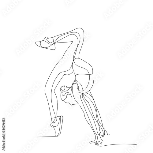  drawing  one line girl gymnastics  stretching  sketch