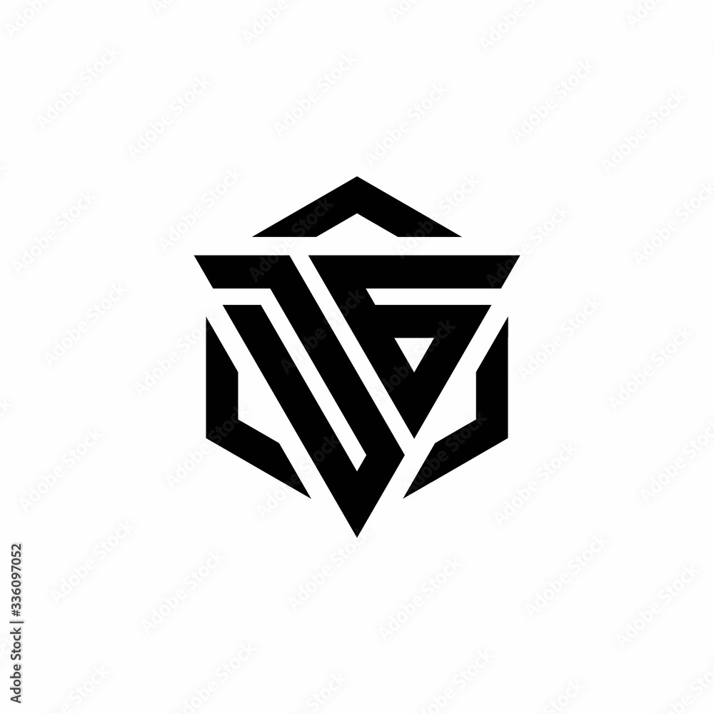 DG Logo monogram with triangle and hexagon modern design template DG Logo monogram with triangle and hexagon modern design template