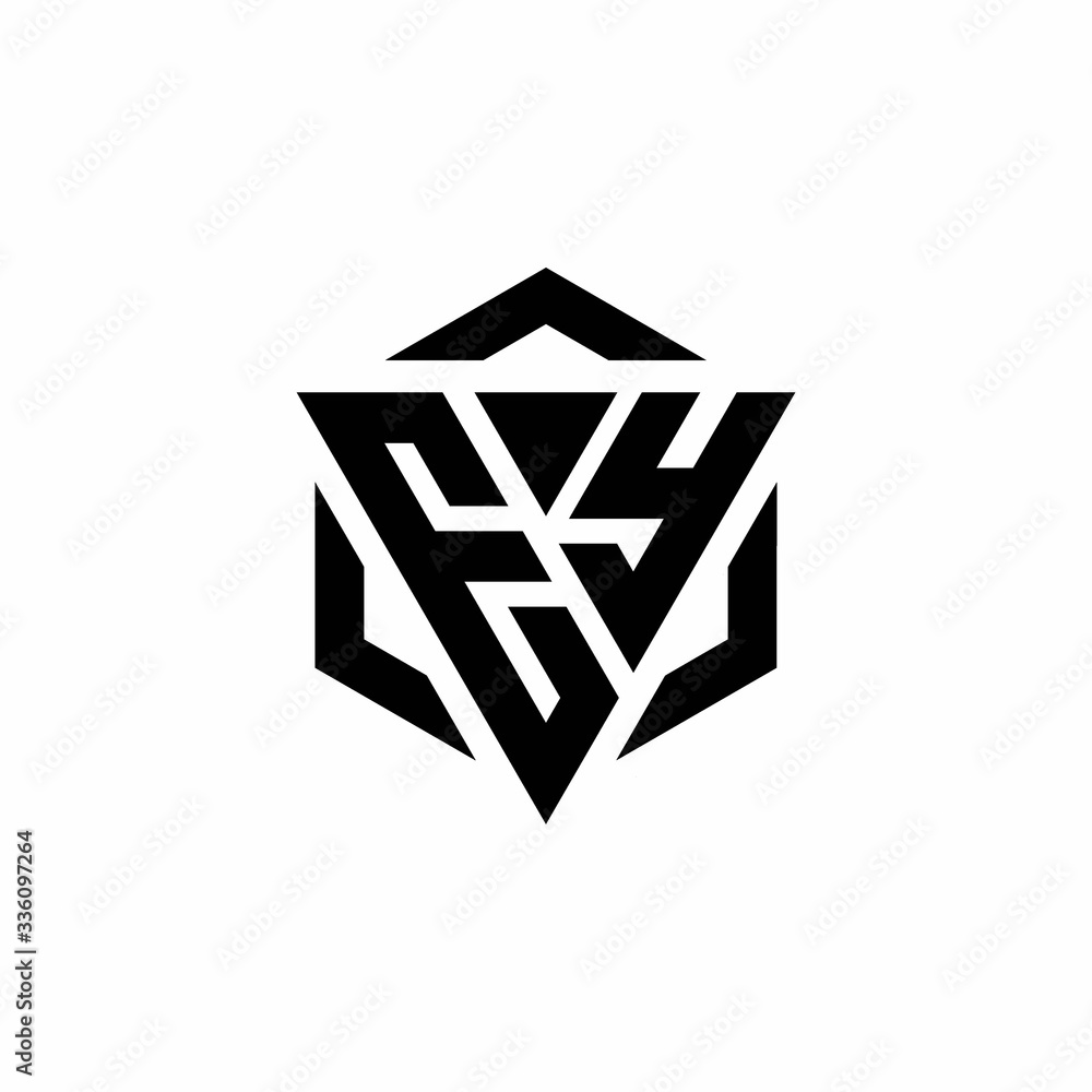 EY Logo monogram with triangle and hexagon modern design template EY Logo monogram with triangle and hexagon modern design template