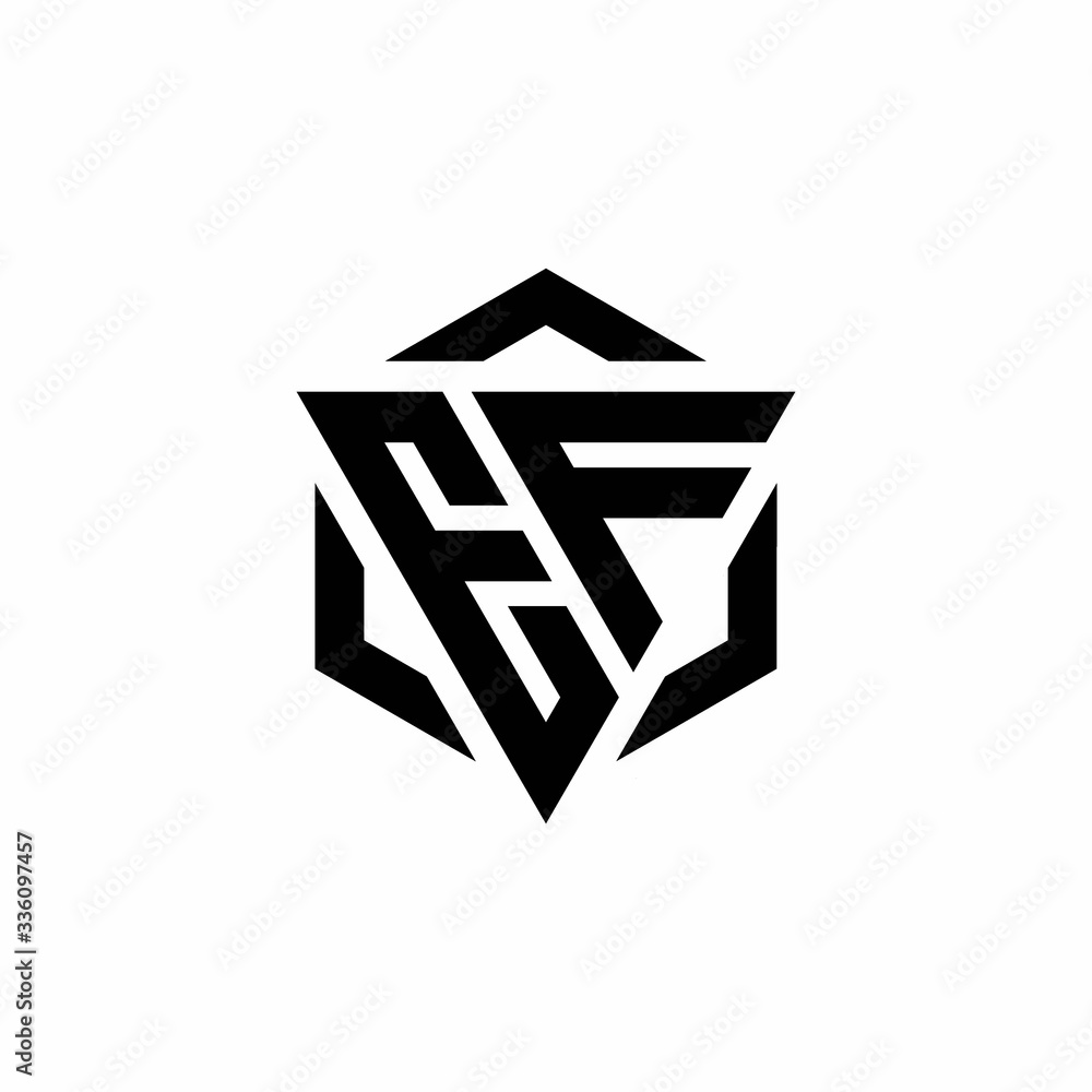EF Logo monogram with triangle and hexagon modern design template EF Logo monogram with triangle and hexagon modern design template