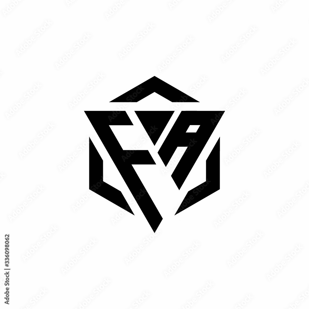 FA Logo monogram with triangle and hexagon modern design template FA Logo monogram with triangle and hexagon modern design template