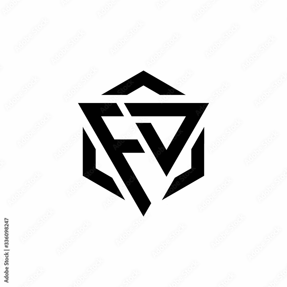 FD Logo monogram with triangle and hexagon modern design template FD Logo monogram with triangle and hexagon modern design template