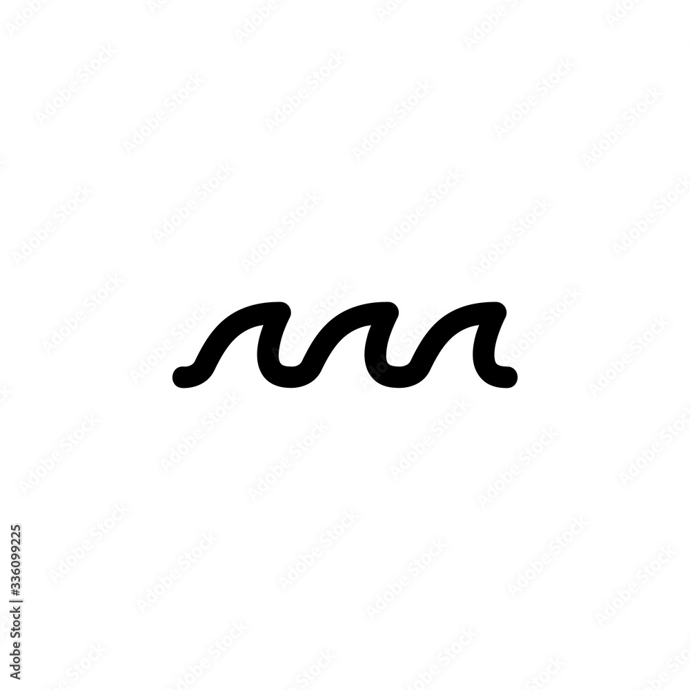 Fototapeta premium Ocean Sea Wave Outline Icon Logo Vector Illustration 