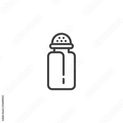 Salt bottle line icon. linear style sign for mobile concept and web design. Pepper shaker outline vector icon. Symbol, logo illustration. Vector graphics