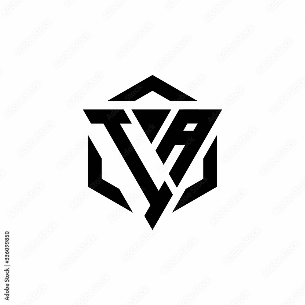 IA Logo monogram with triangle and hexagon modern design template IA Logo monogram with triangle and hexagon modern design template