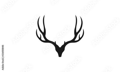 Photo deer antlers vector logo design