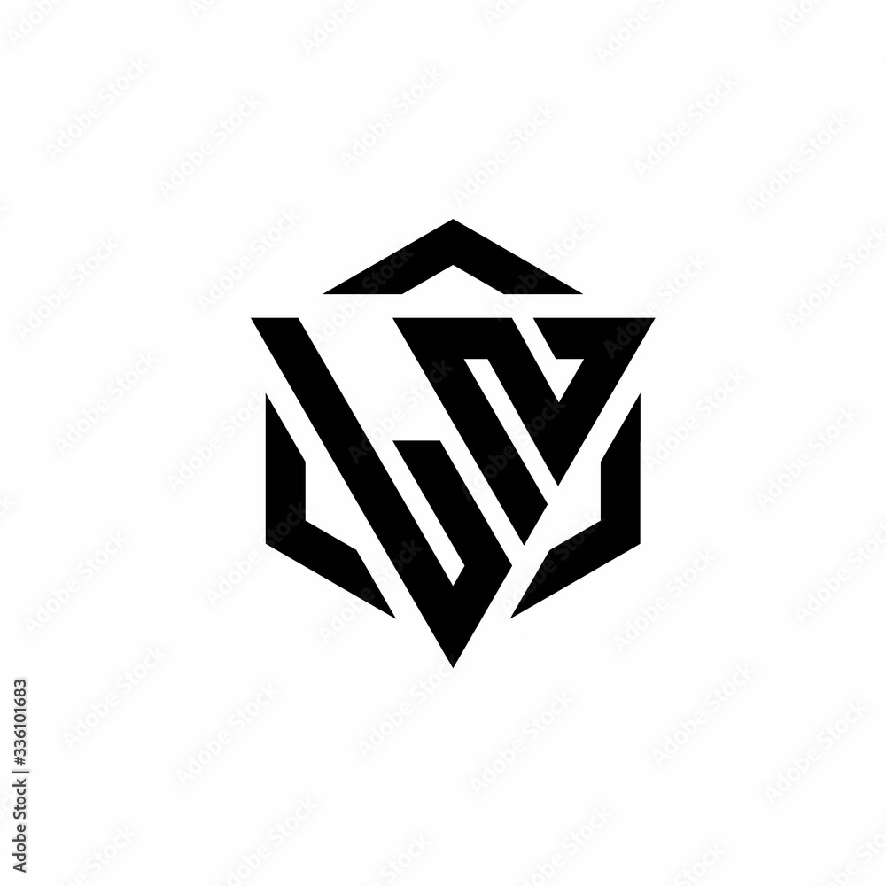 LN Logo monogram with triangle and hexagon modern design template LN Logo monogram with triangle and hexagon modern design template