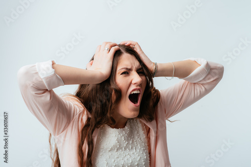 girl yelling at someone