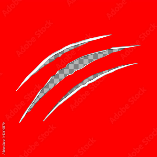 Paper scratches , red paper on transparenty background