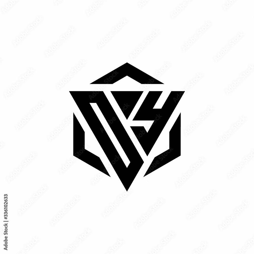OY Logo monogram with triangle and hexagon modern design template OY Logo monogram with triangle and hexagon modern design template