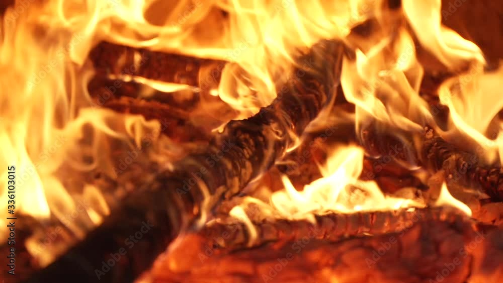 Peaceful fireplace with slow motion flames Peaceful fireplace with slow motion flames