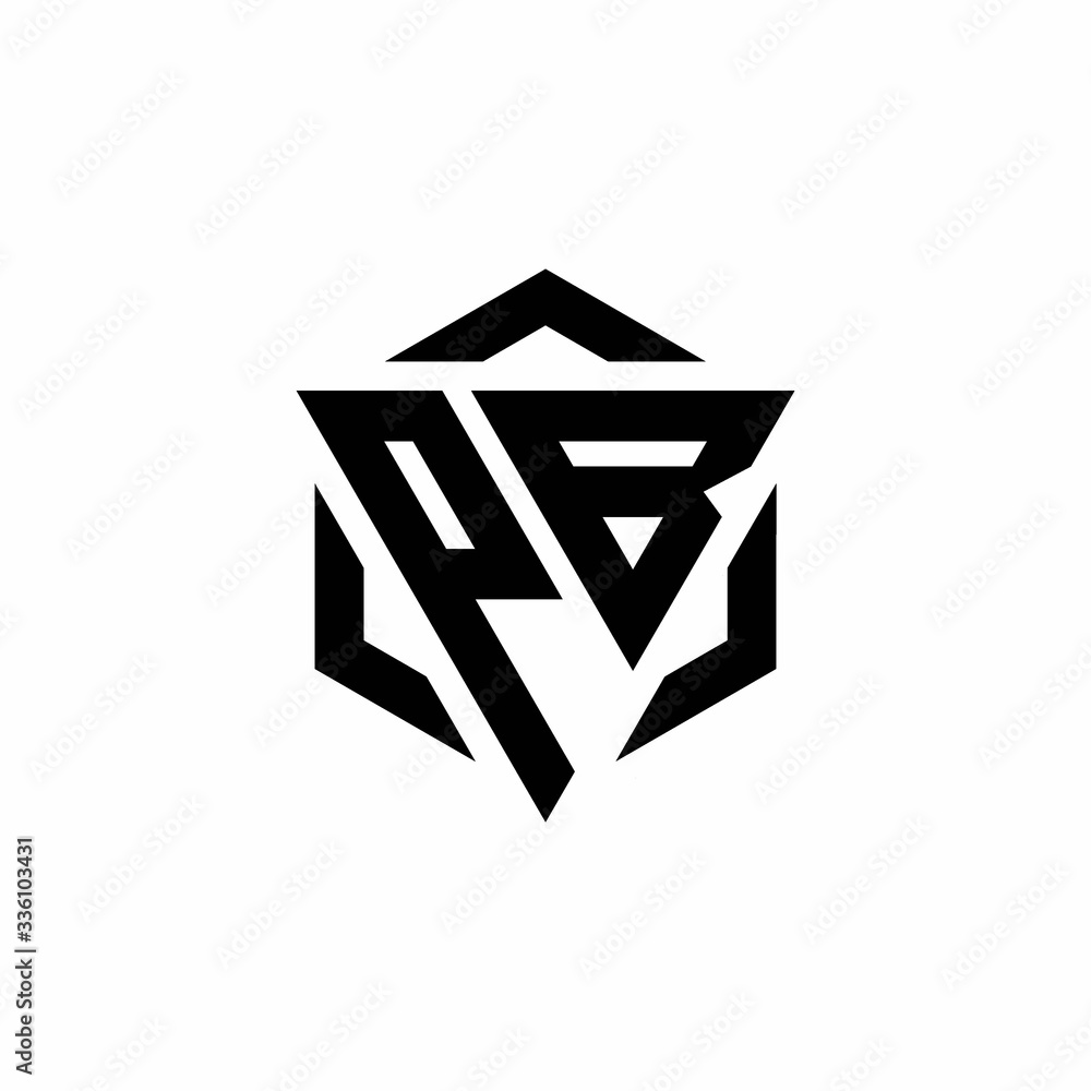 PB Logo monogram with triangle and hexagon modern design template PB Logo monogram with triangle and hexagon modern design template