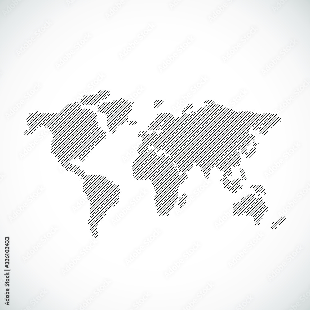Obraz Vector Dotted World Map Background Light and Dark for Illustrator and Powerpoint. Continents: Europe, Asia, Australia, America, Africa