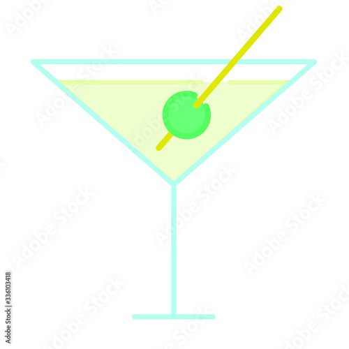 Cocktail Icon Vector for invitation party, restaurant or cafe menu. margarita, martini