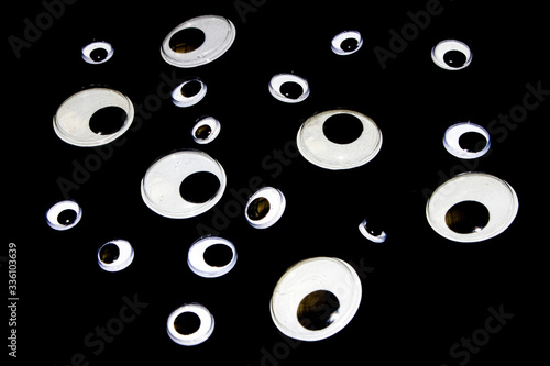 Funny Wiggle Google Eyes on Fabric Silly Background