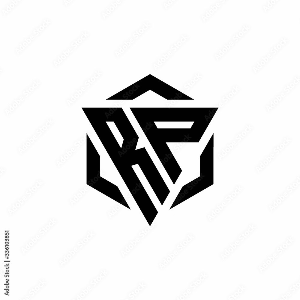 RP Logo monogram with triangle and hexagon modern design template RP Logo monogram with triangle and hexagon modern design template